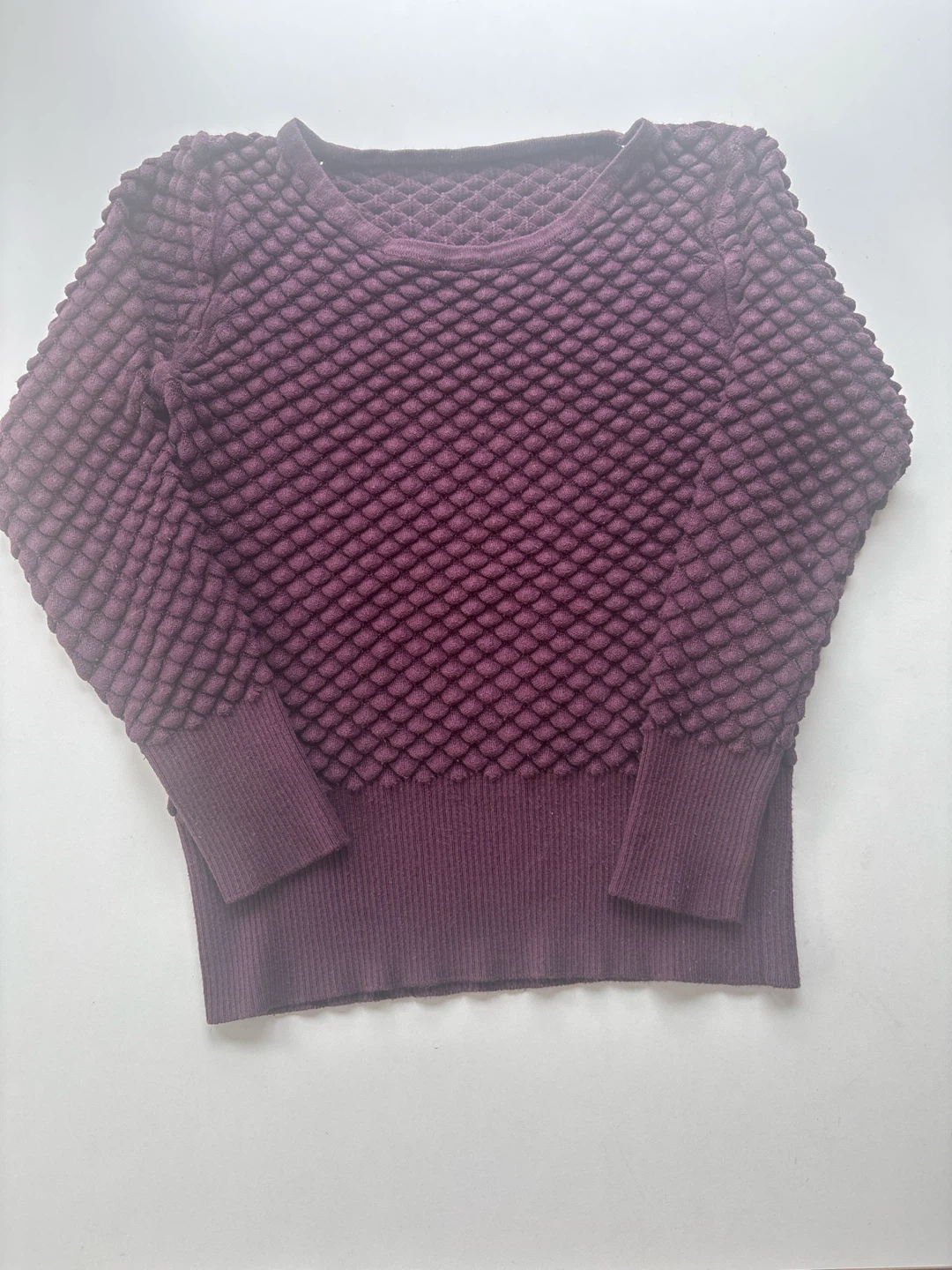 Purple Textured Knit Sweater