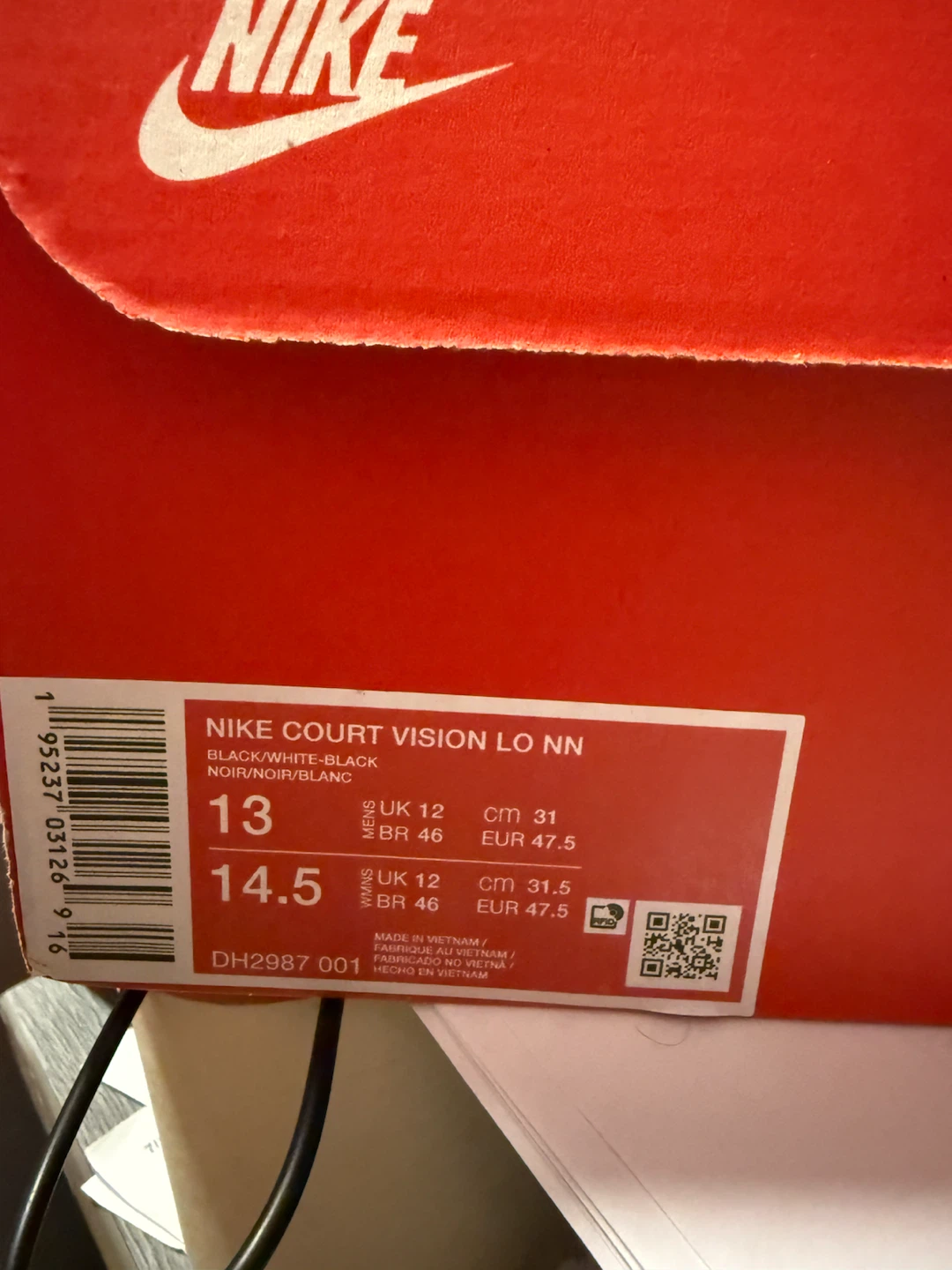 Nike Court Vision Lo NN Black White Sneakers