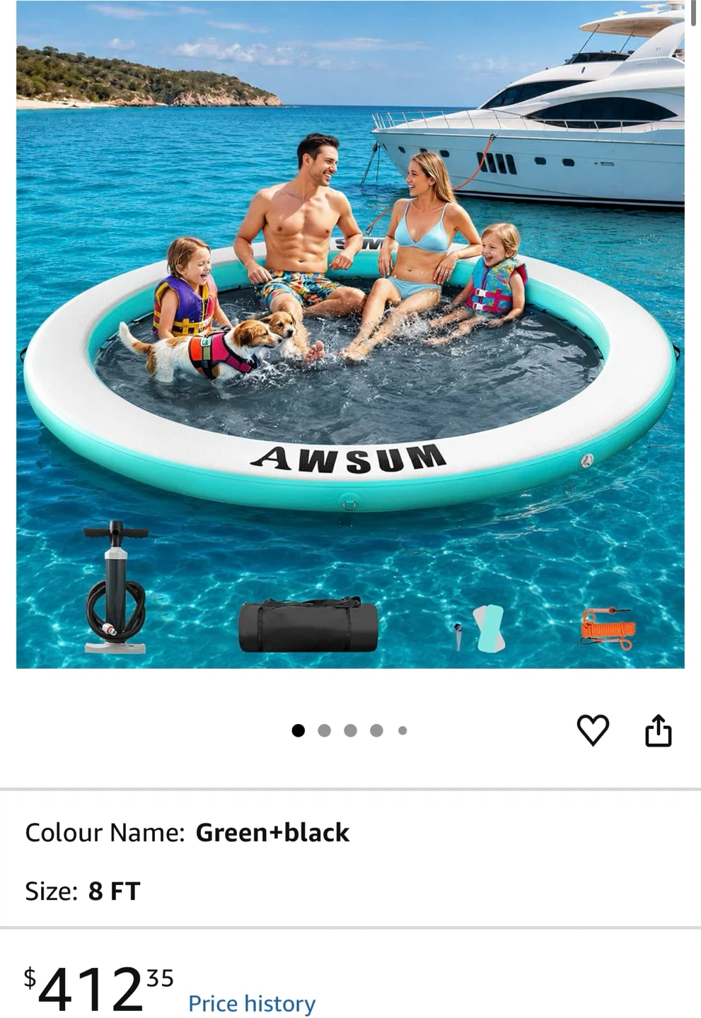 AWSUM 8 FT Inflatable Pool Float for Water Play - photo 2
