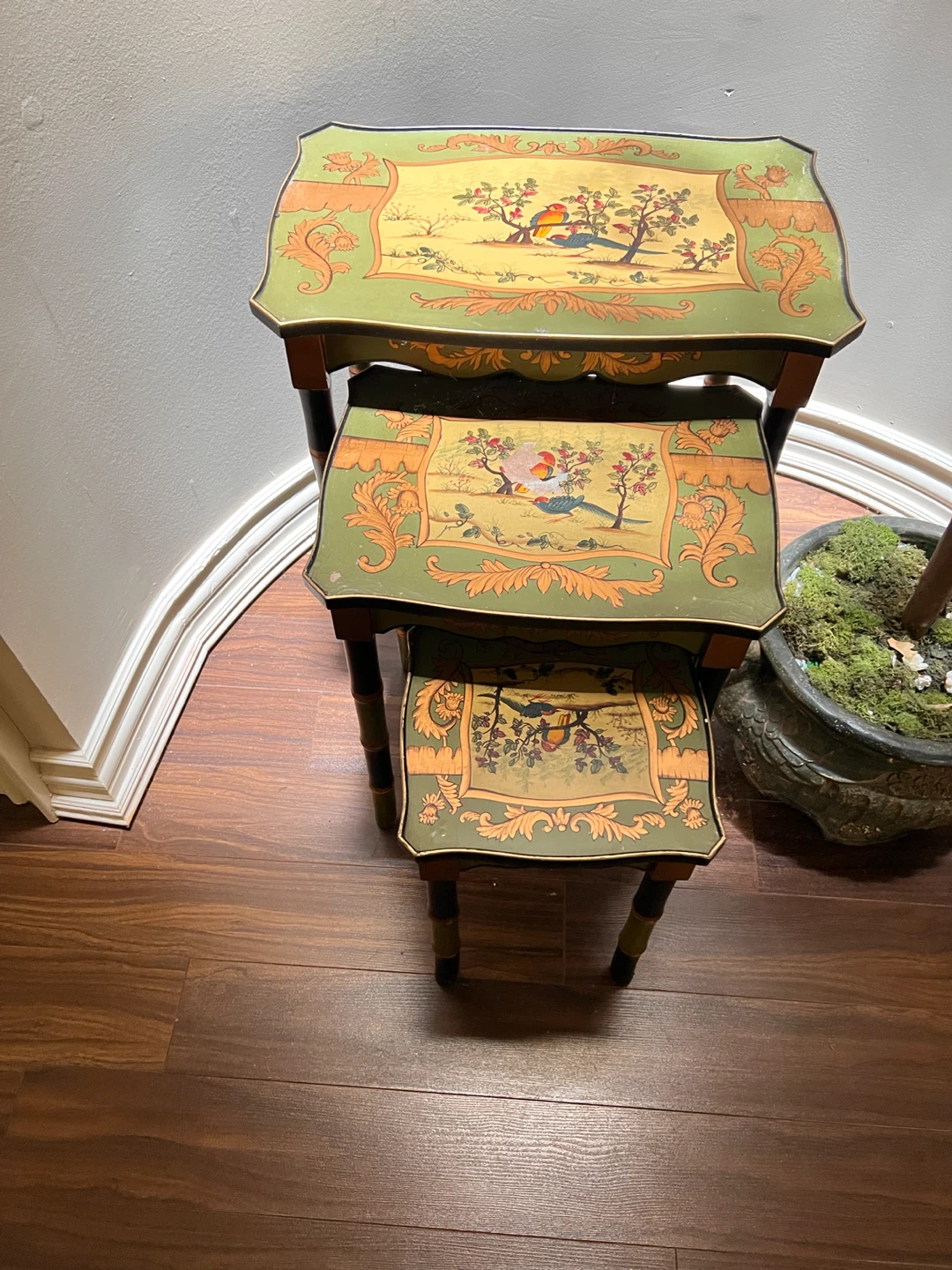 Nesting Tables with Bird Design