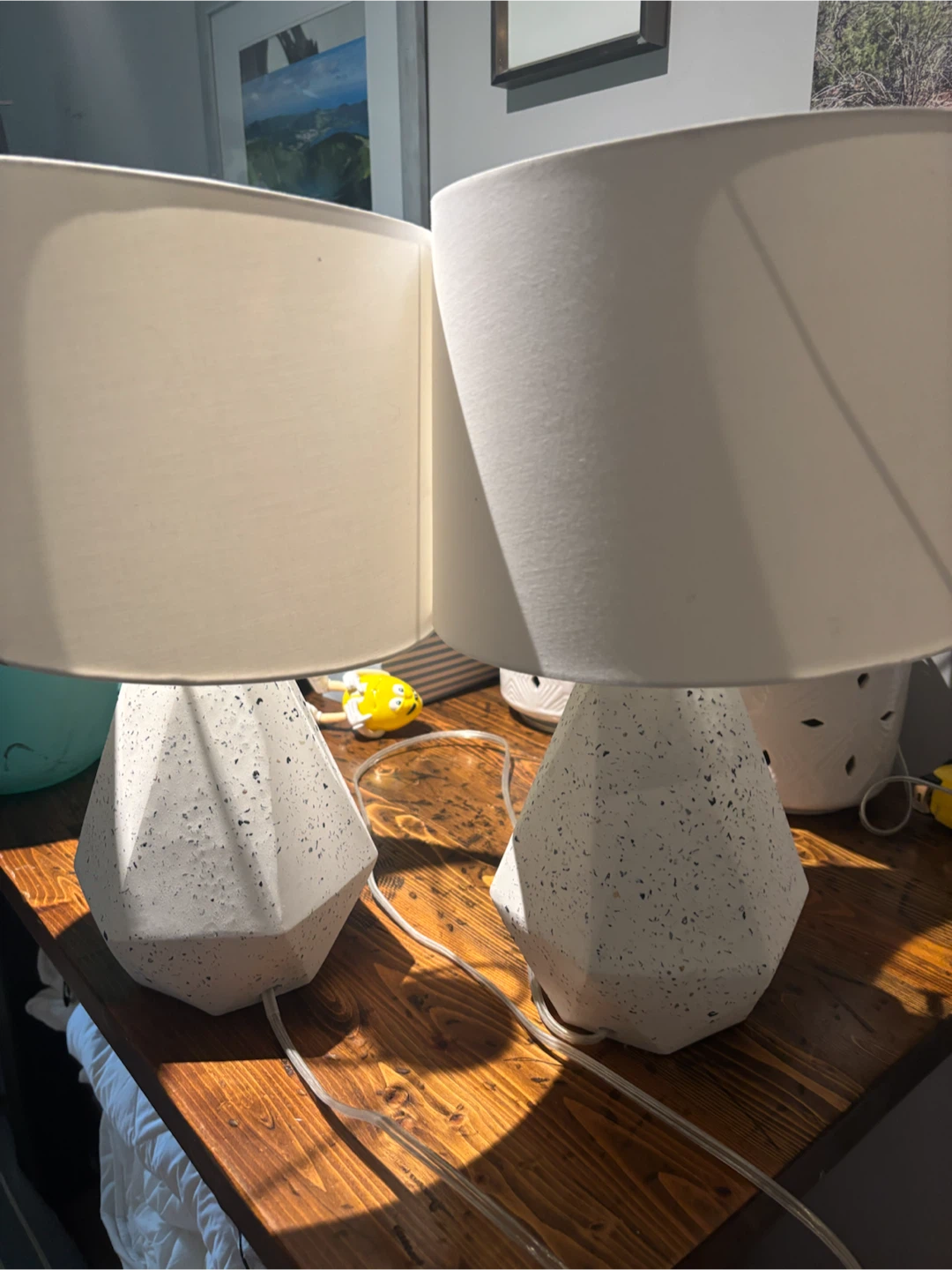 Geometric Speckled Table Lamps (Set of 2)