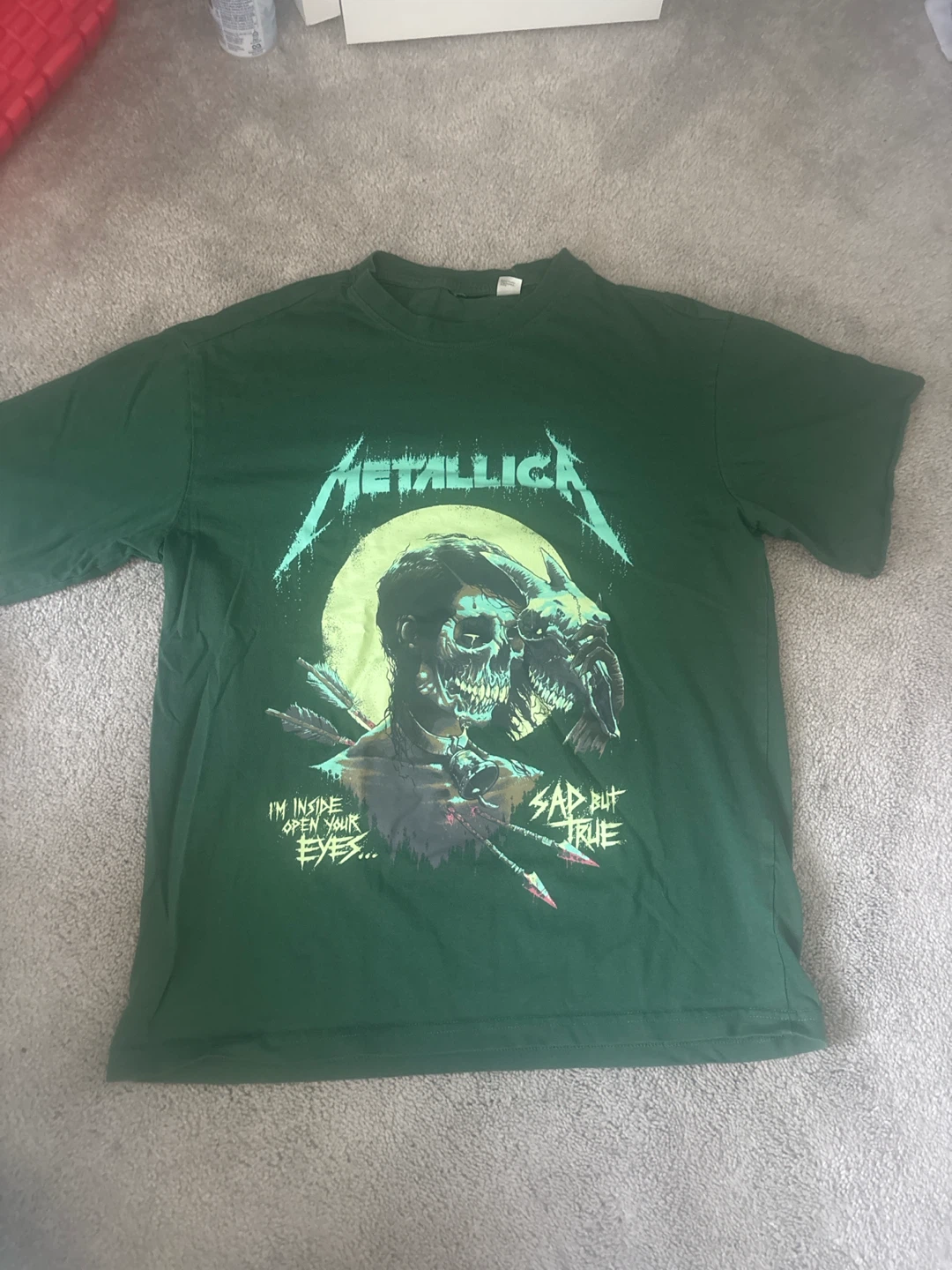 Green metallica shirt