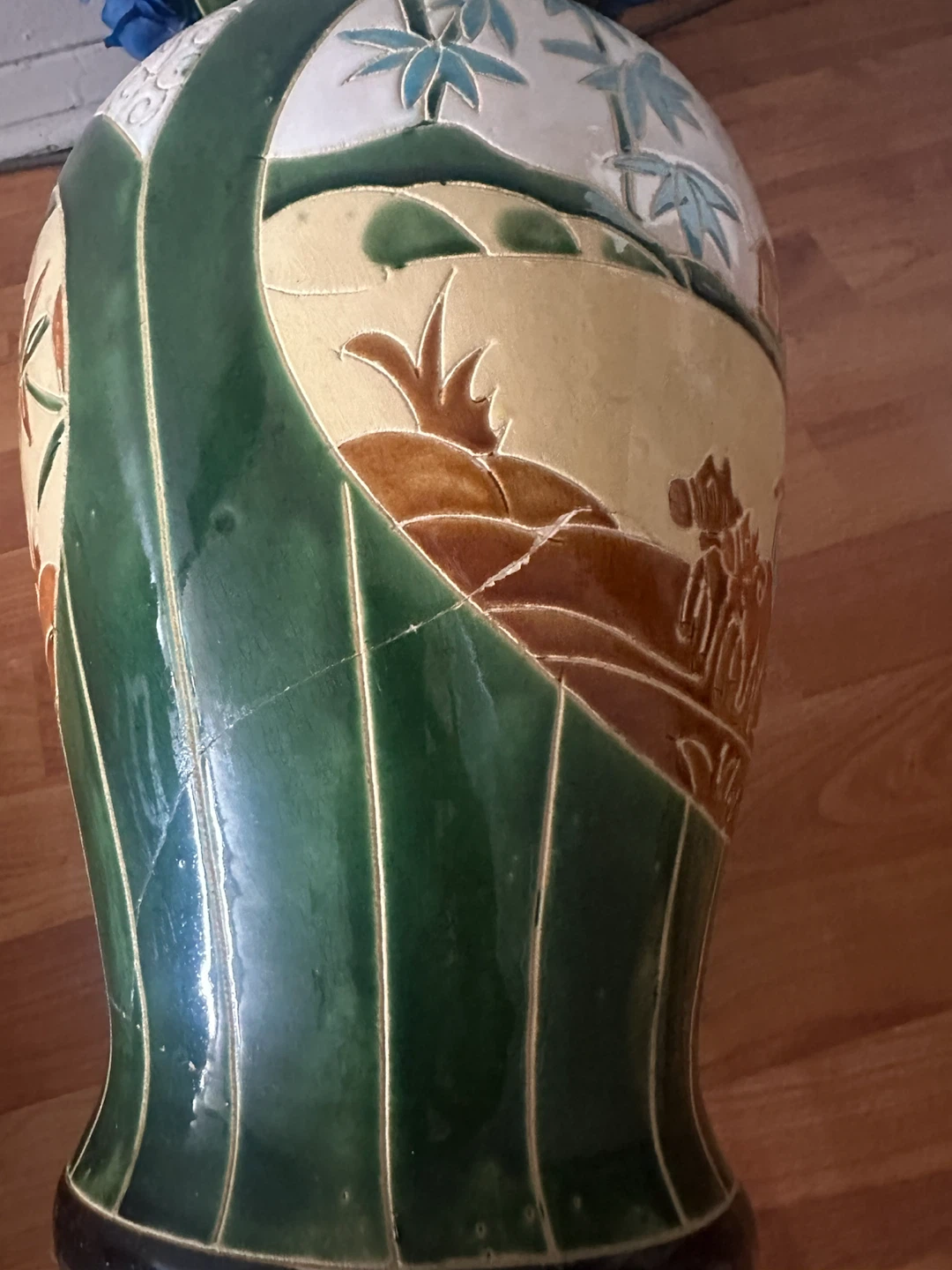 Decorative Ceramic Vase with Village Scene - photo 2