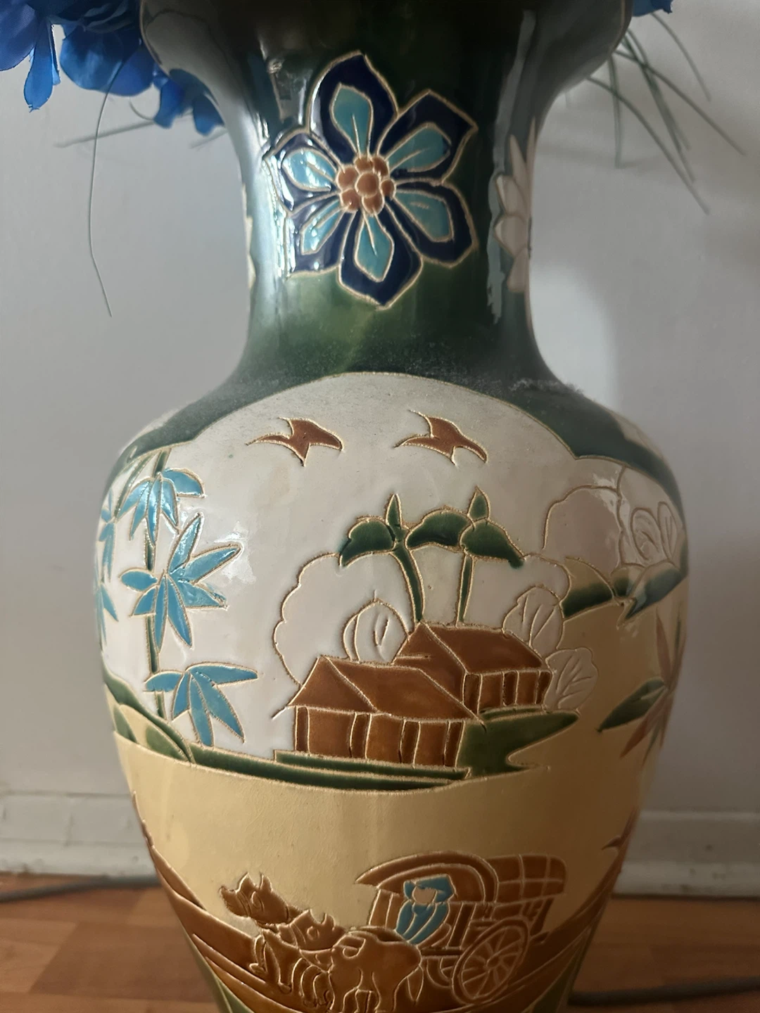 Decorative Ceramic Vase with Village Scene - photo 4