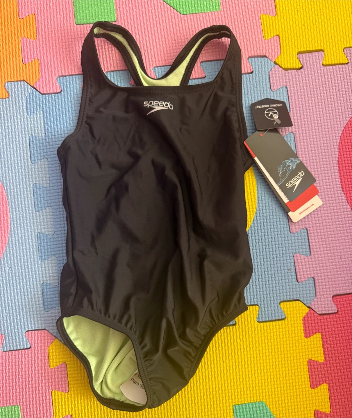 Speedo Girl's Black Swimsuit Size 6