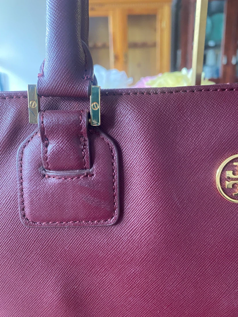 Tory Burch Burgundy Leather Tote Bag - photo 2