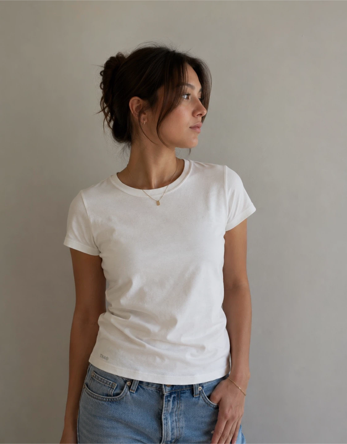 TNA White Crew Neck T-Shirt