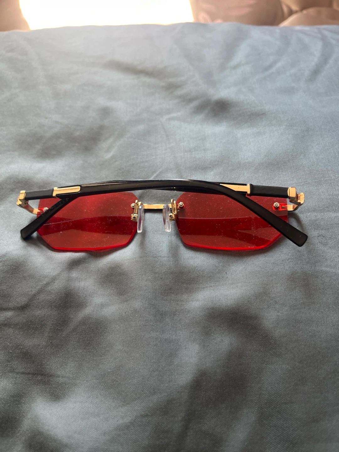 Trendy Red Rimless Sunglasses - photo 2