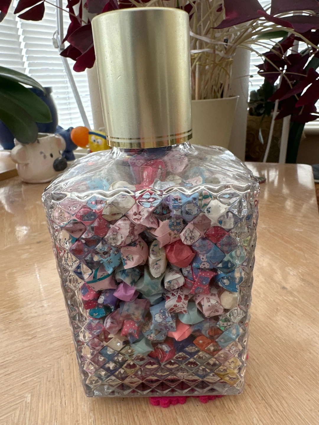 Decorative Glass Bottle Filled with Origami Stars - photo 3