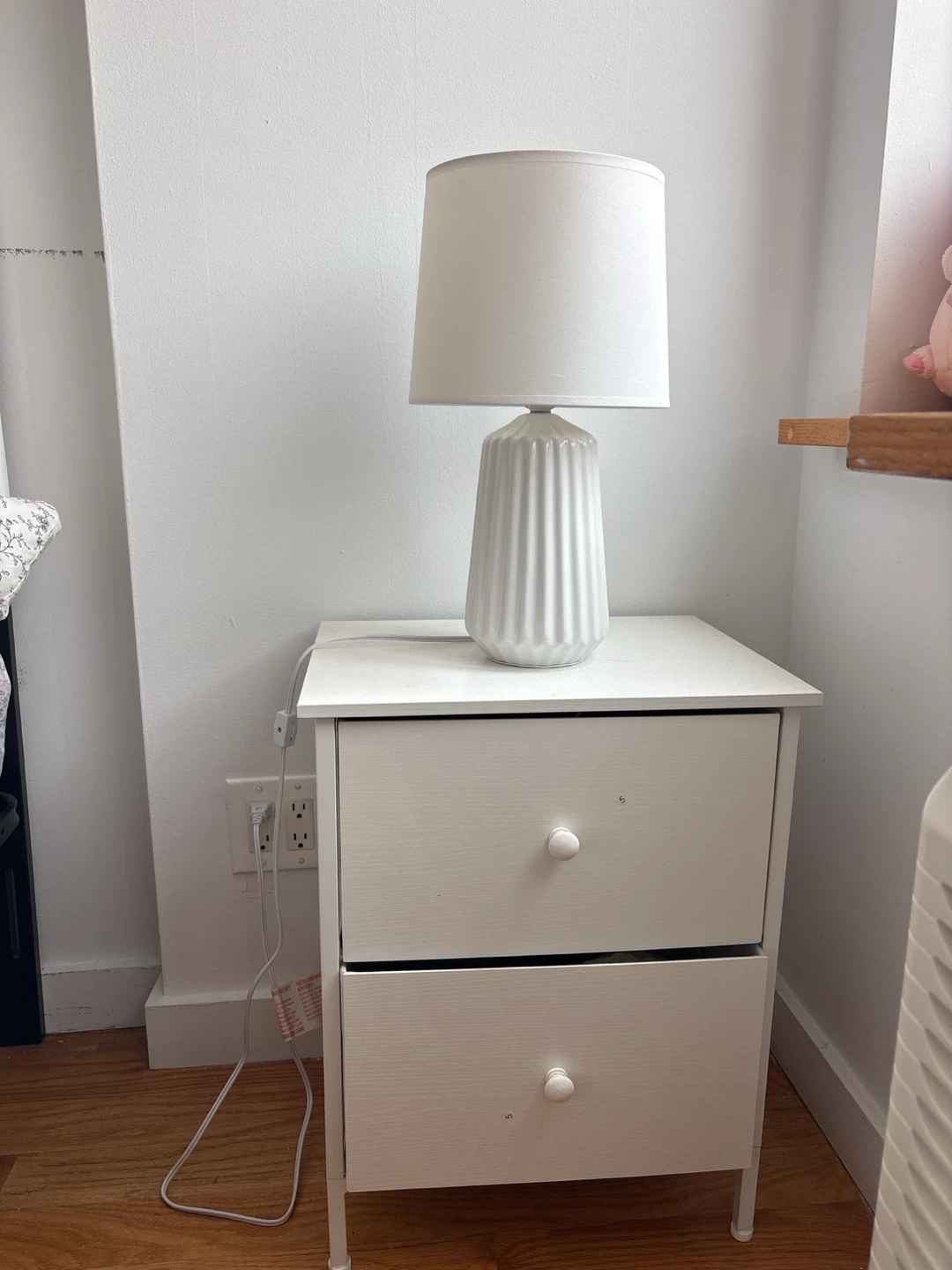 White 2-Drawer Nightstand - photo 3