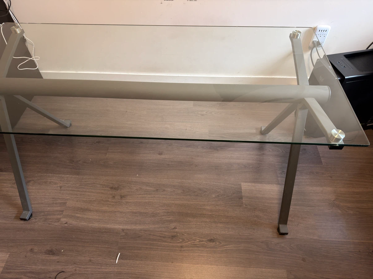Structube Glass Desk with Metal Frame