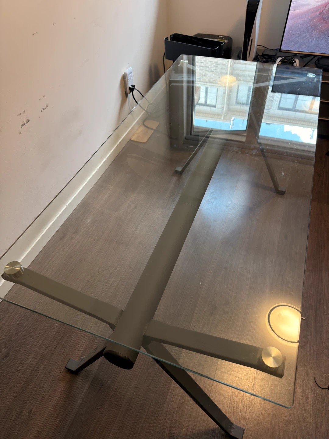 Structube Glass Desk with Metal Frame - photo 3