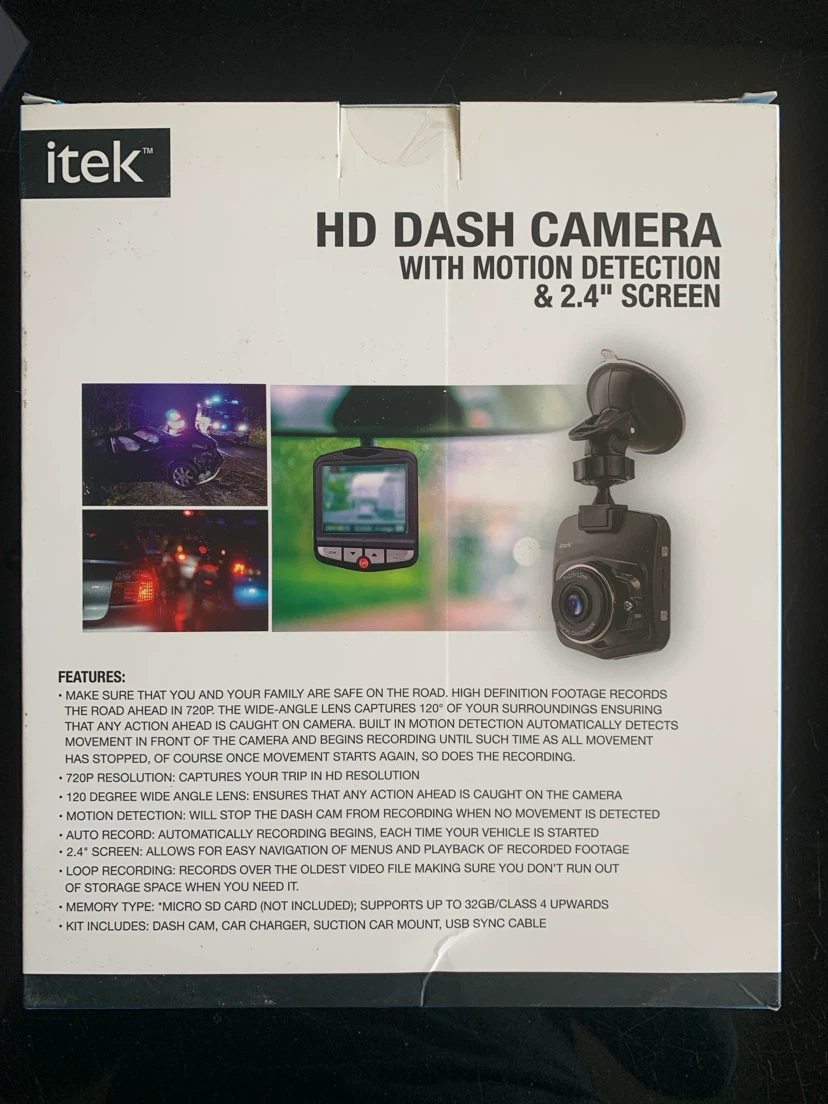 itek HD Dash Camera with Motion Detection & 2.4" Screen - photo 2