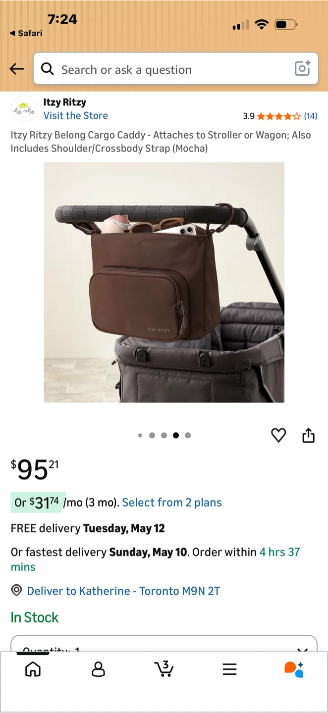Itzy Ritzy Belong Cargo Caddy - Mocha