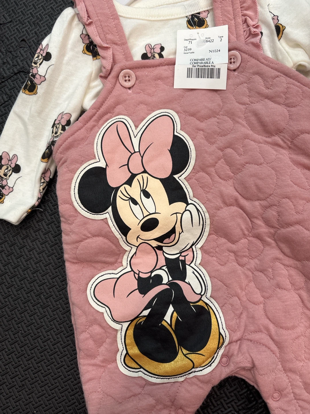 Disney Baby Minnie Mouse Overalls and Long Sleeve Shirt Set - photo 2
