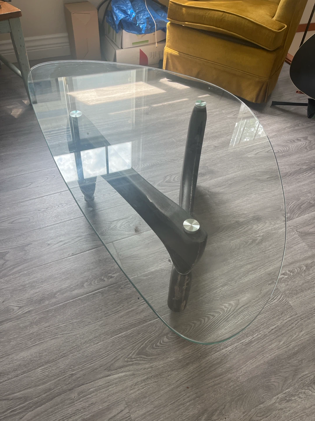 Glass coffee table