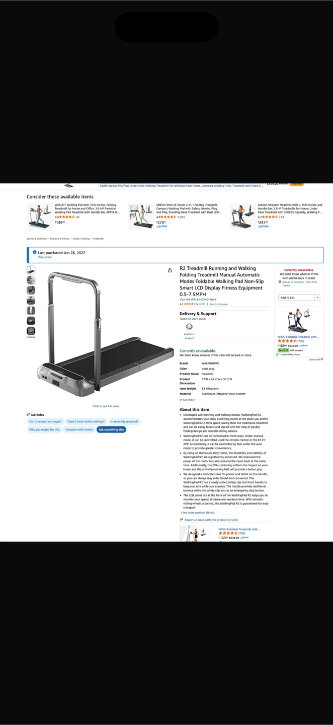 R2 Treadmill Folding Treadmill w/ Display Fitness Equipment - photo 3