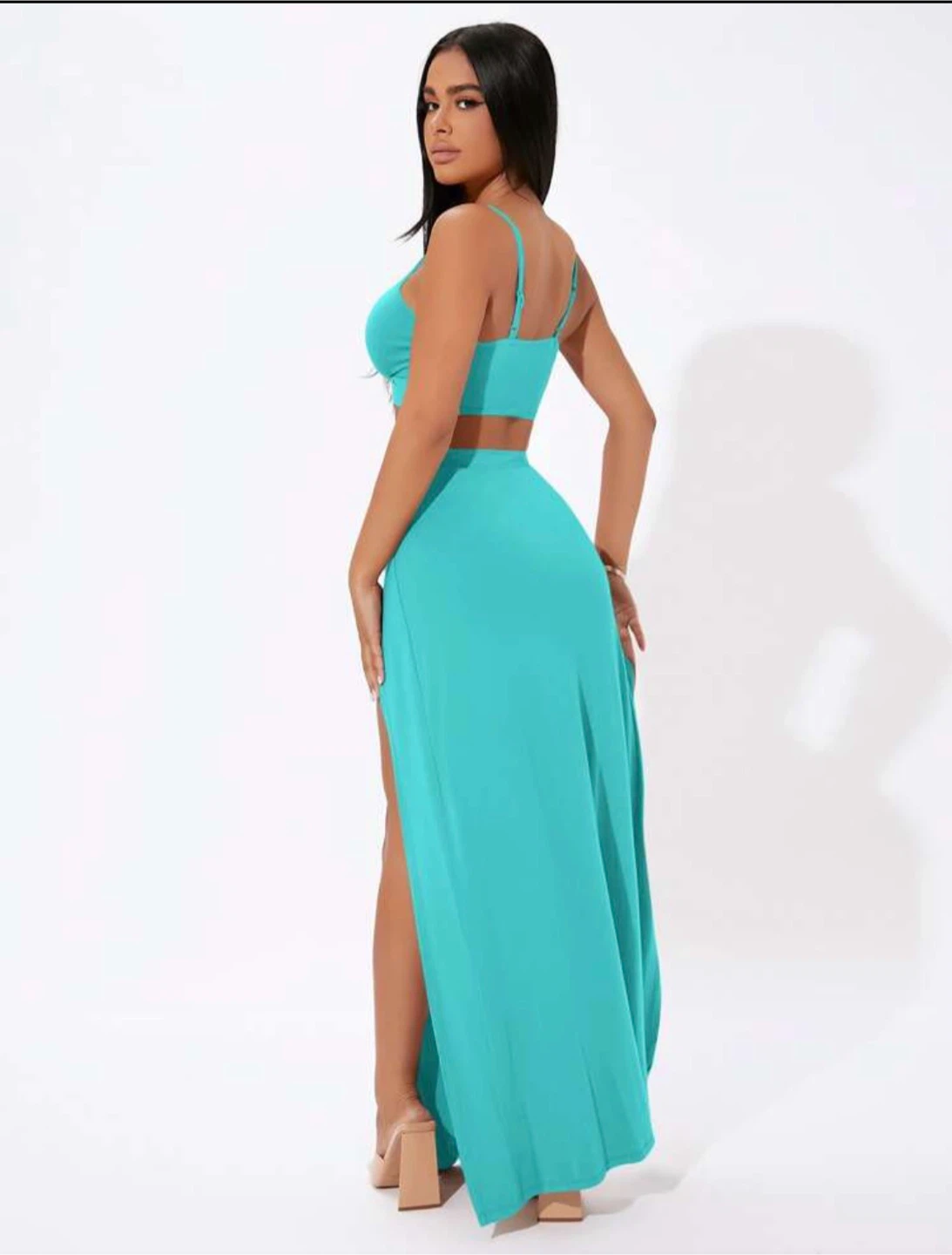 Teal Two-Piece Maxi Skirt Set - photo 3