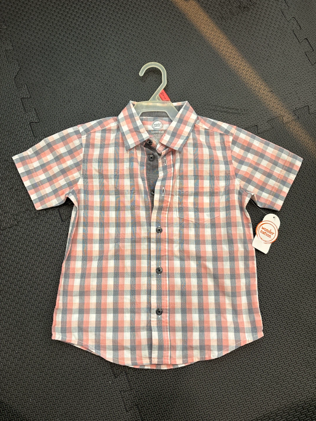 Wonder Nation Plaid Short Sleeve Shirt Size XS (4-5)