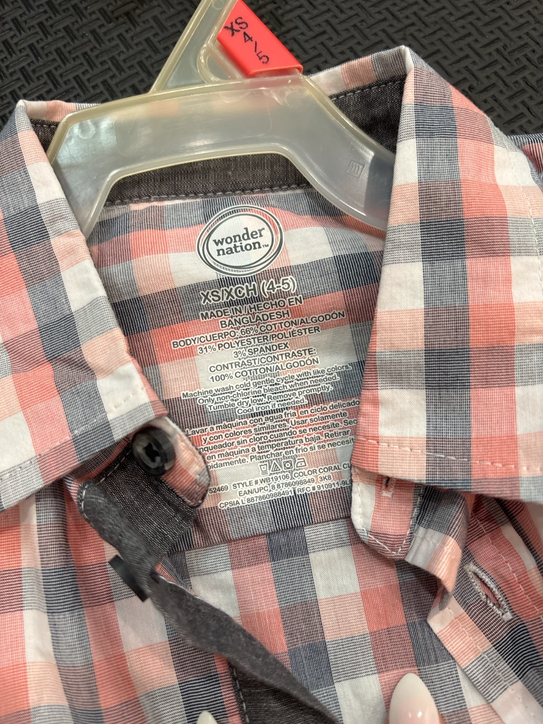Wonder Nation Plaid Short Sleeve Shirt Size XS (4-5) - photo 2