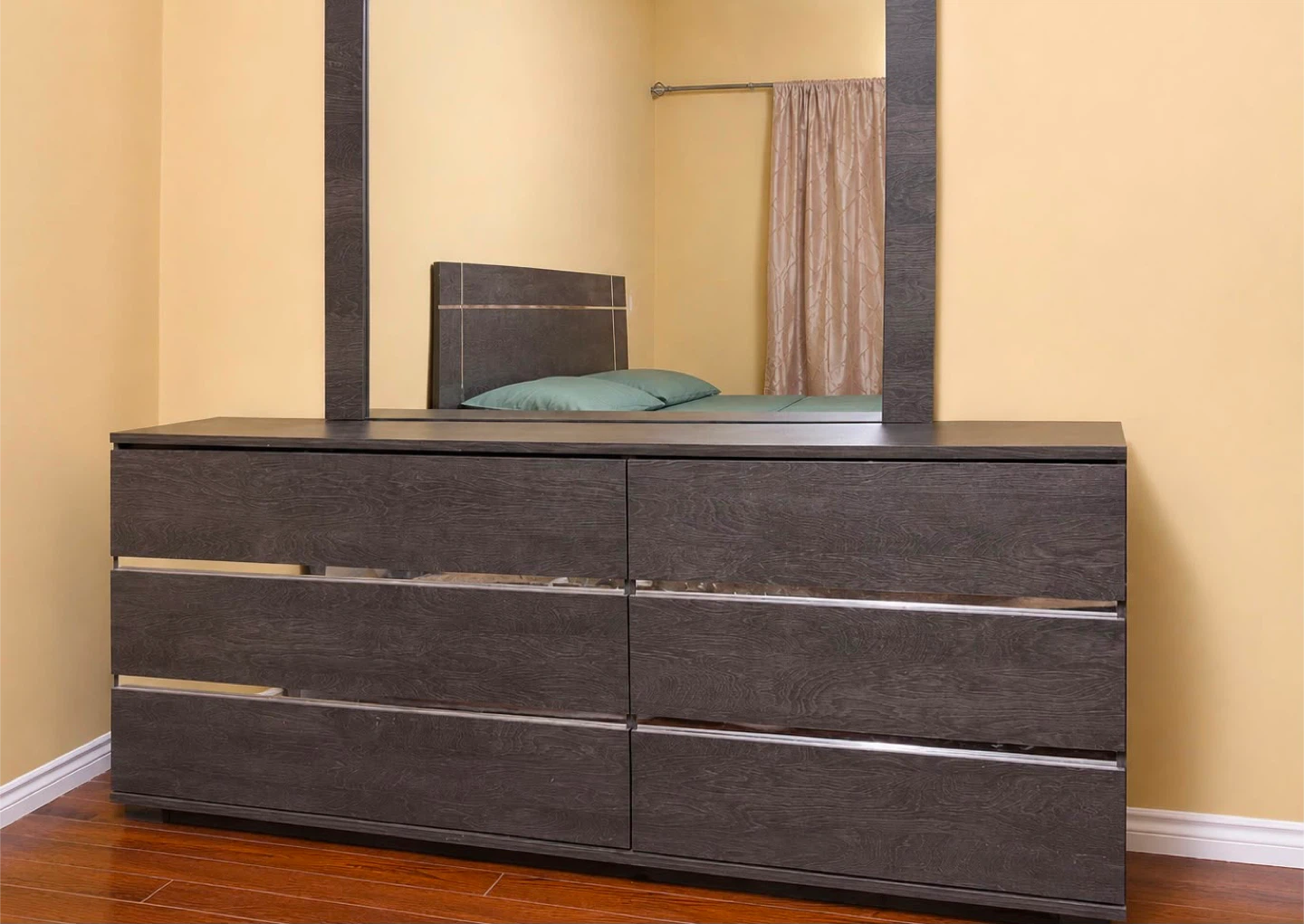 Dark Wood Dresser with Mirror