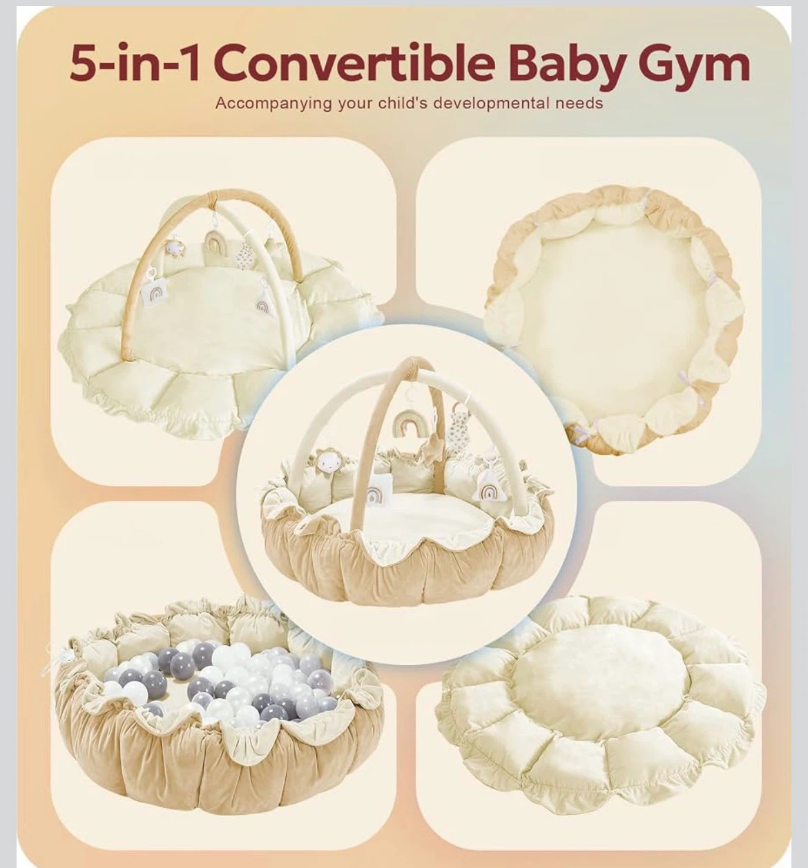 Convertible Baby Gym with Milestone Cards - photo 3