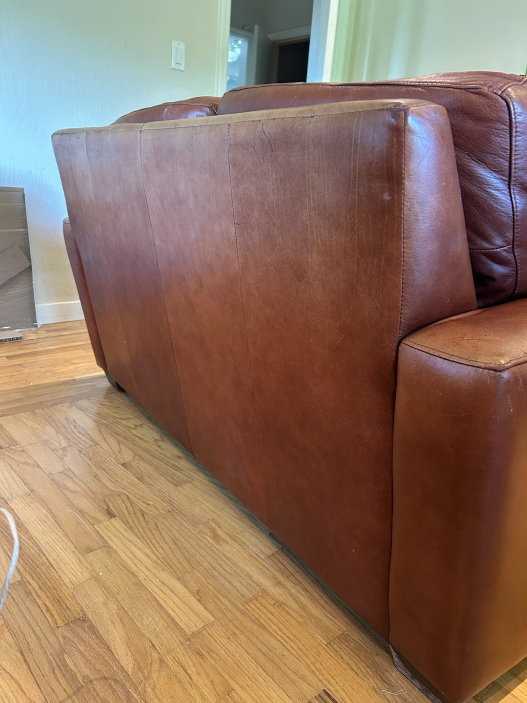 Brown Leather Loveseat - photo 3