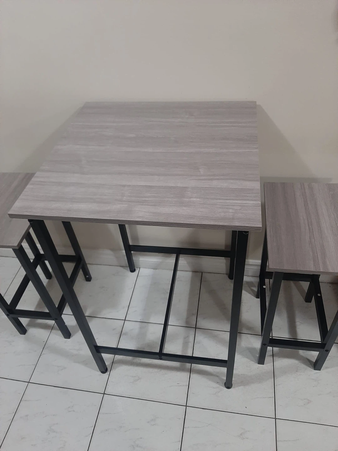 3-Piece Bar Table Set with 2 Stools