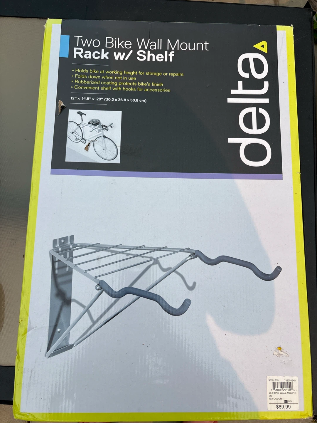 Delta Two Bike Wall Mount Rack w/ Shelf