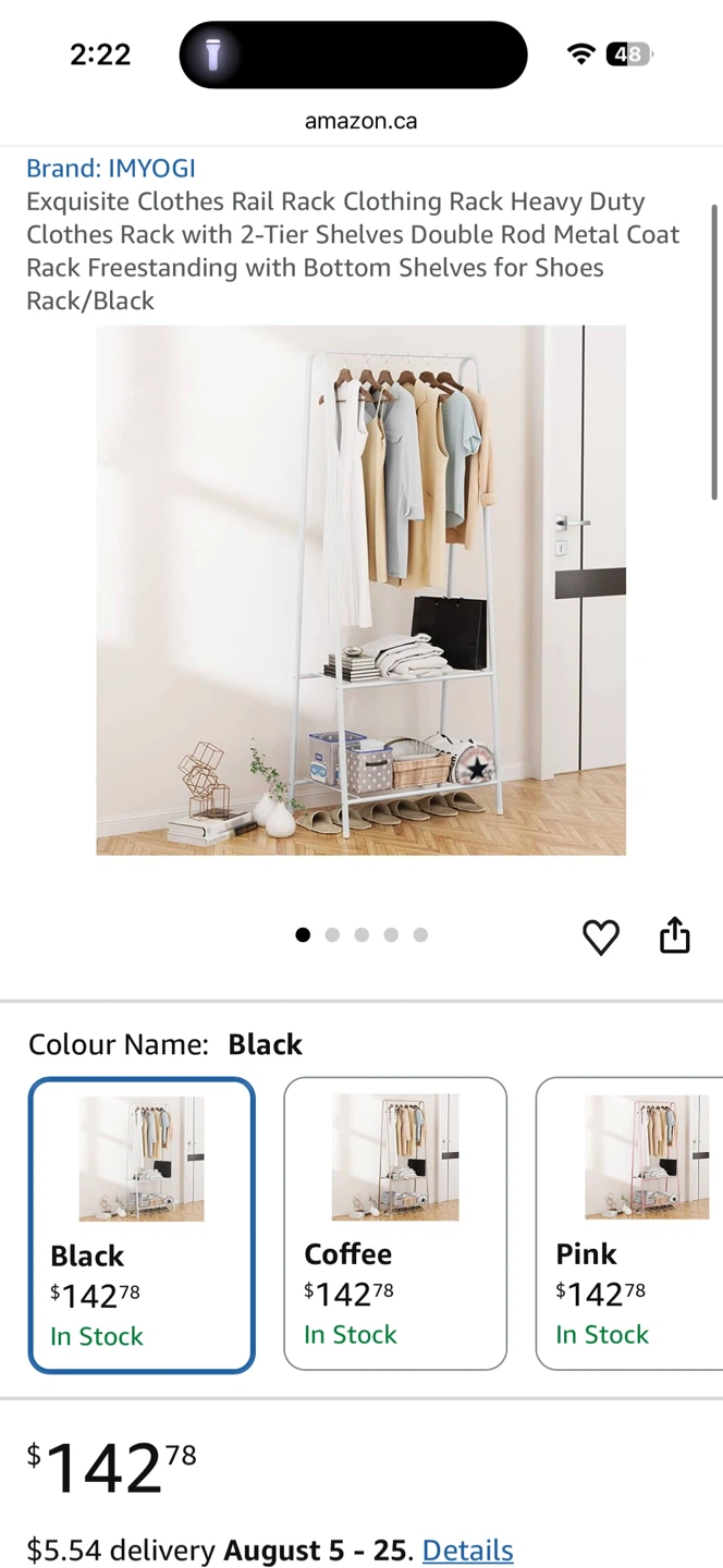 Clothes Rack with 2-Tier Shelves - photo 3