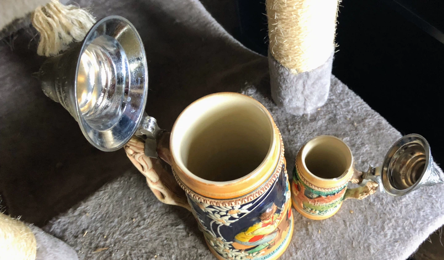 Ceramic Beer Stein Set with Pewter Lids - photo 5