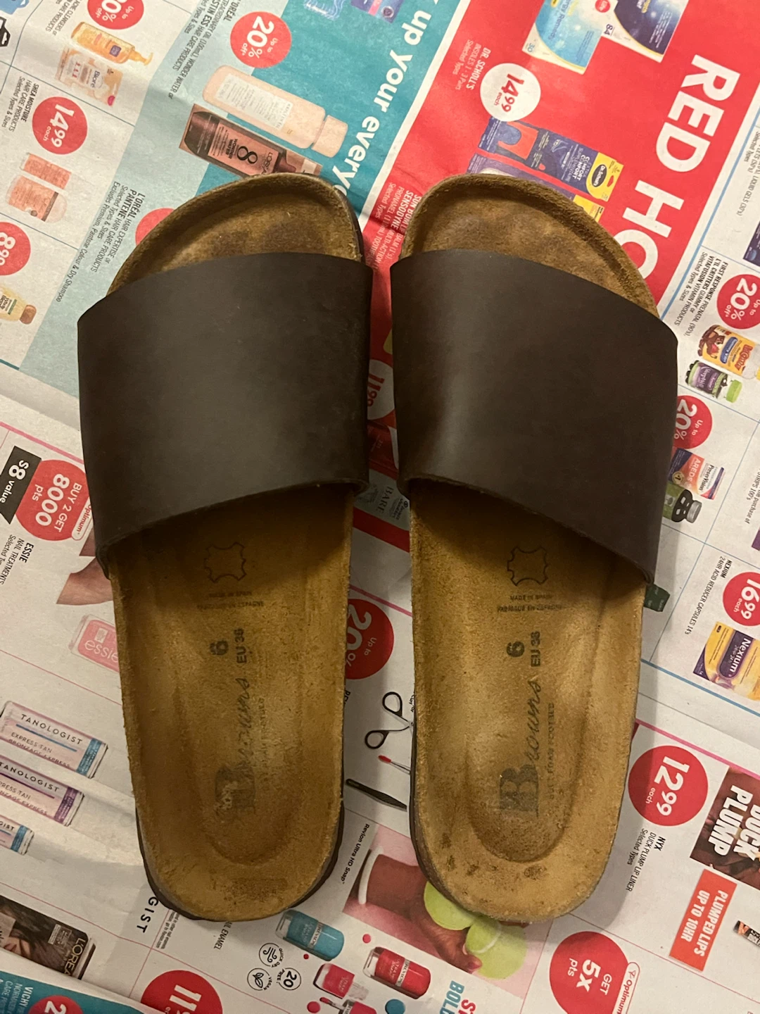 Brown’s Leather Slide Sandals