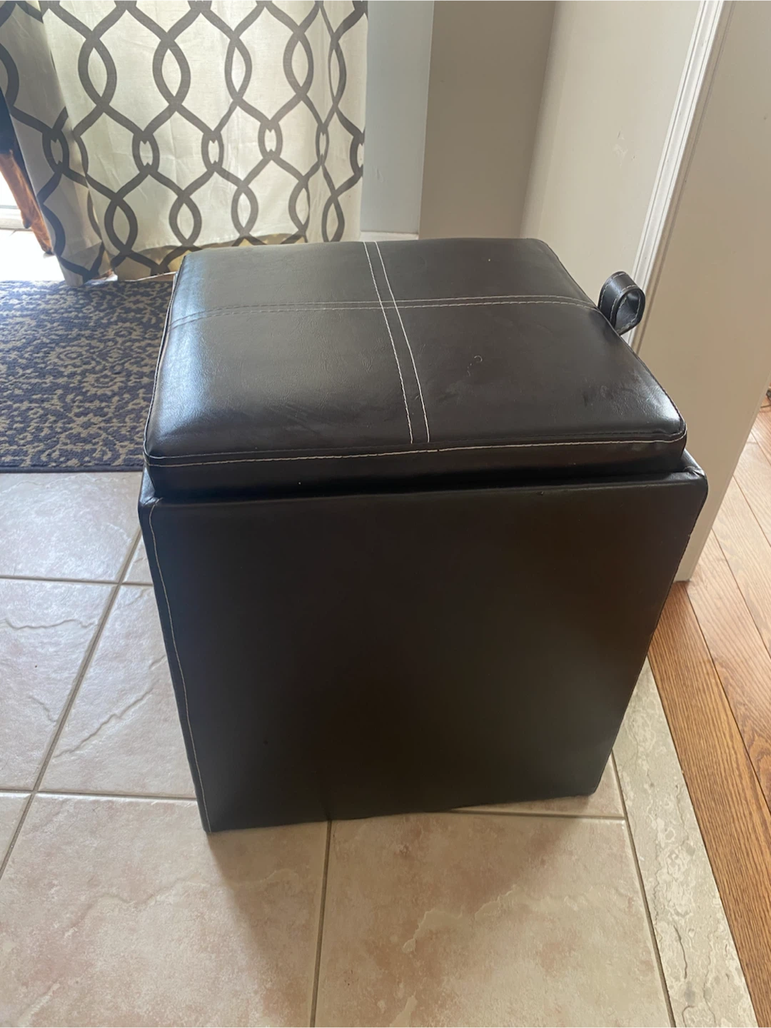 Dark Brown Storage Ottoman