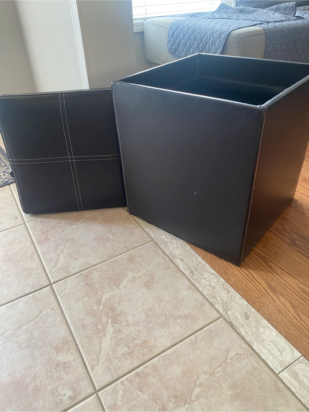 Dark Brown Storage Ottoman - photo 2