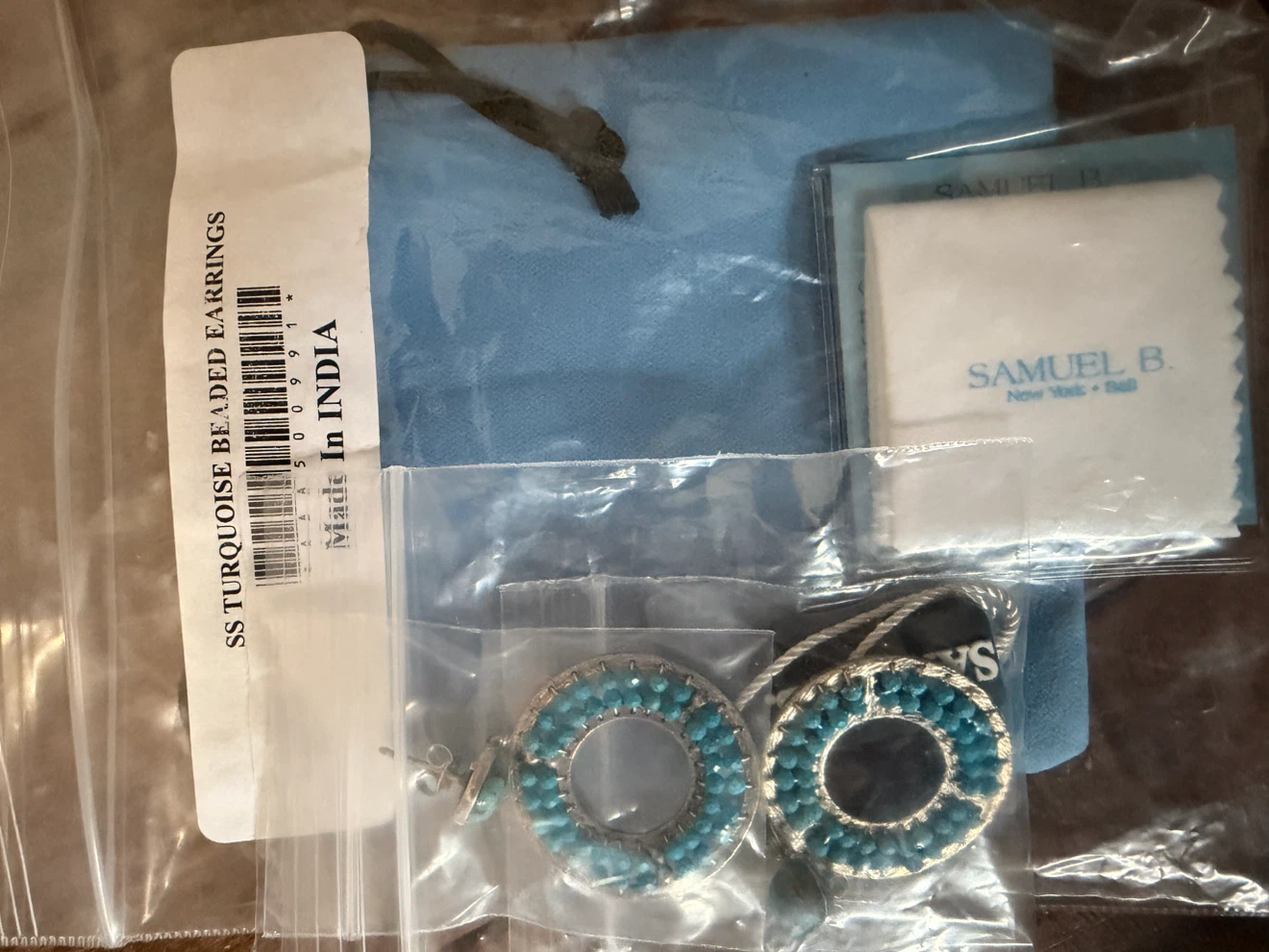 Samuel B. SS Turquoise Beaded Earrings Sterling silver 925 - photo 2