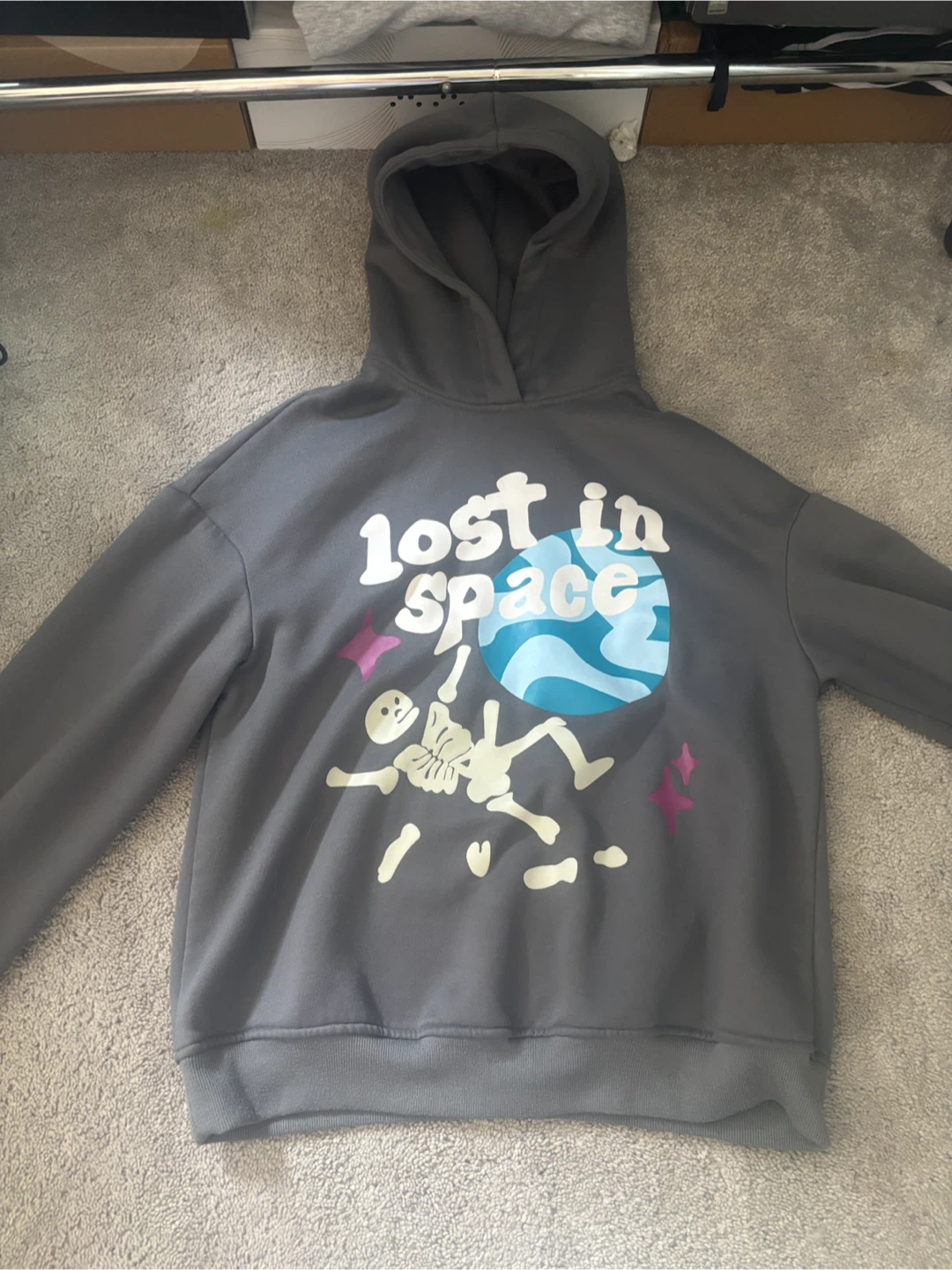 Grey "Lost in Space" Skeleton Hoodie