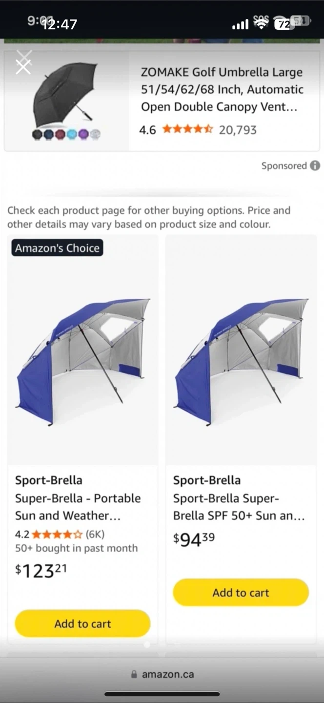 Sport-Brella Super-Brella Portable Sun and Weather