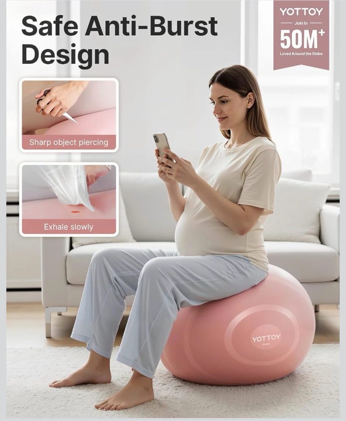 YOTTOY Exercise Ball - Pink - photo 2