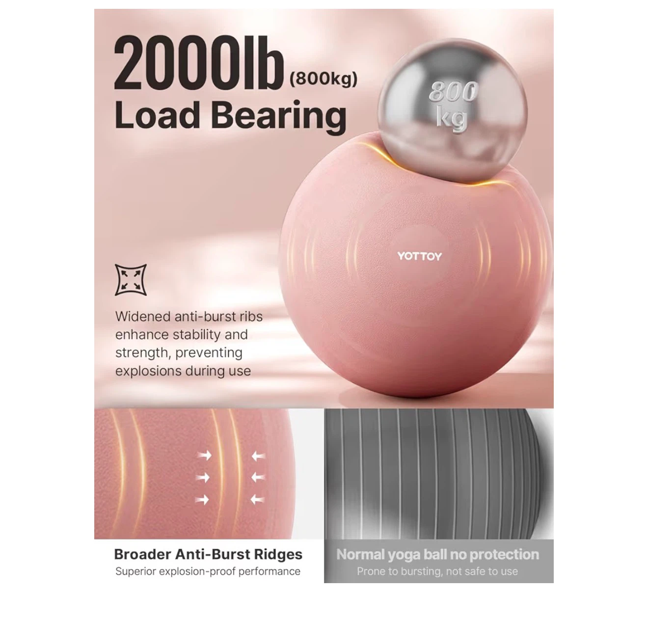 YOTTOY Exercise Ball - Pink - photo 3