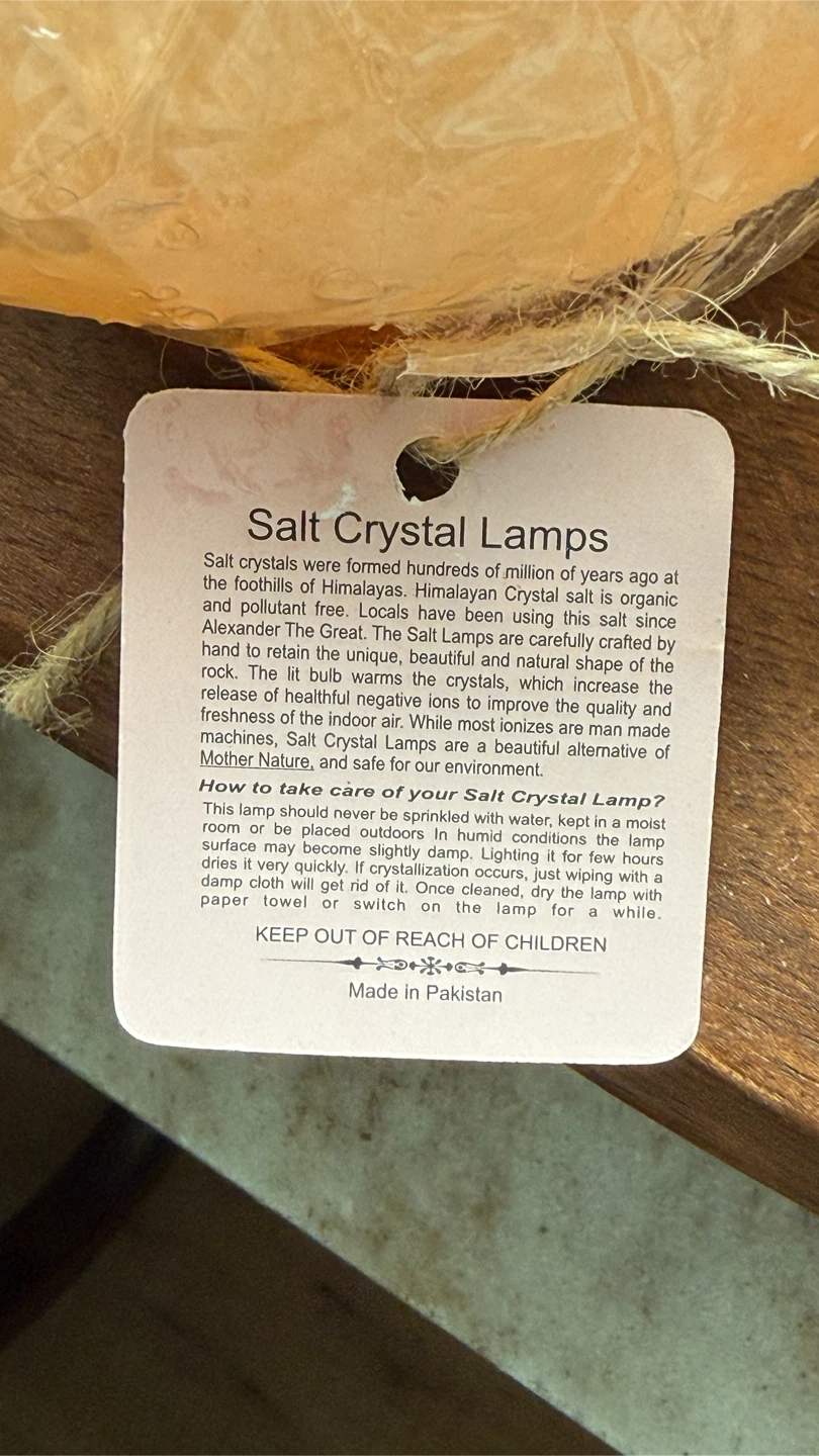 New Himalayan Mini Moon Salt Lamp With USB Cord & Wooden Base - photo 4