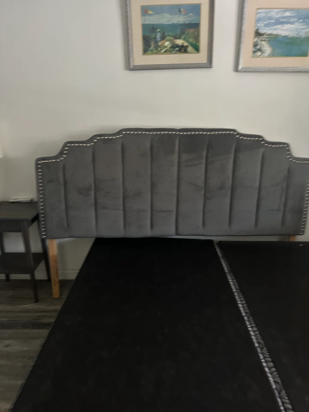 Grey Tufted Headboard