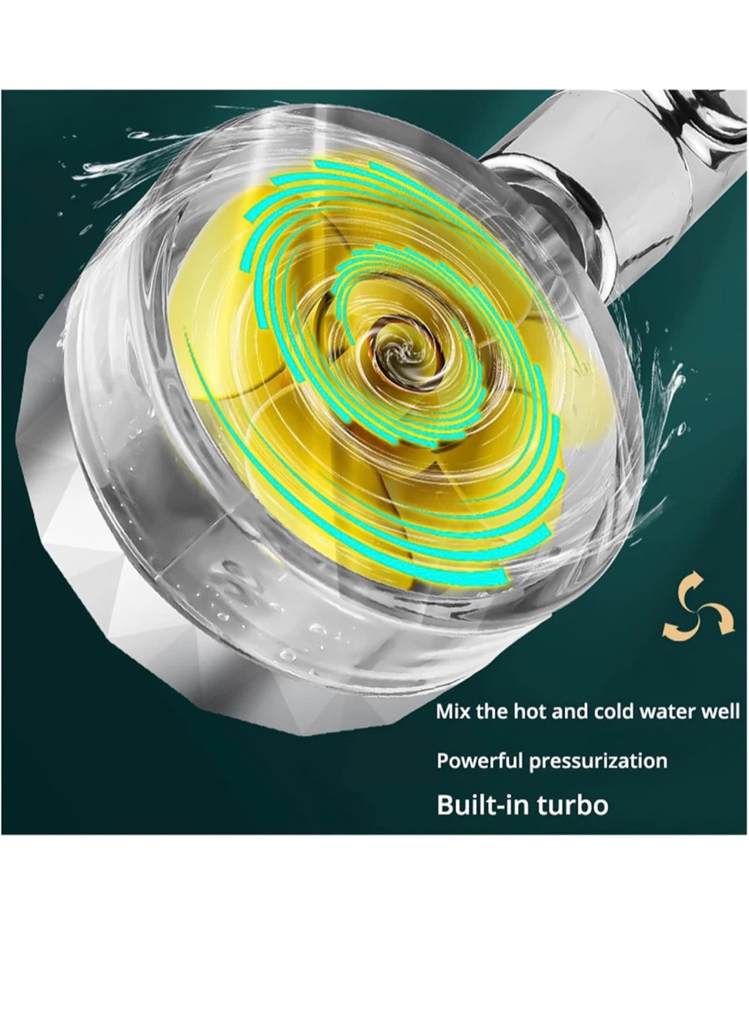 Youngran Turbocharged Shower Head - Silver - photo 2