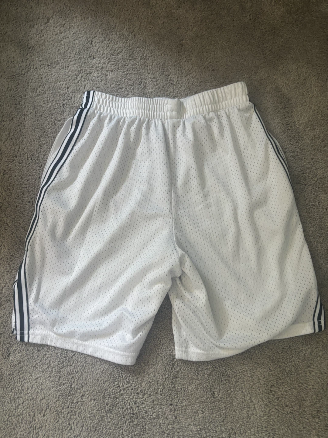 White Mesh Athletic Shorts