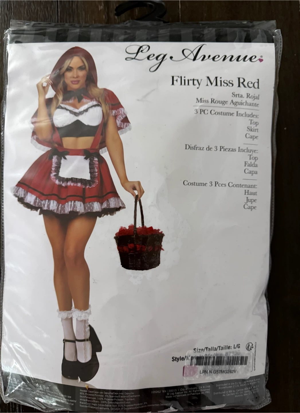 Leg Avenue Flirty Miss Red Costume - Large - photo 2