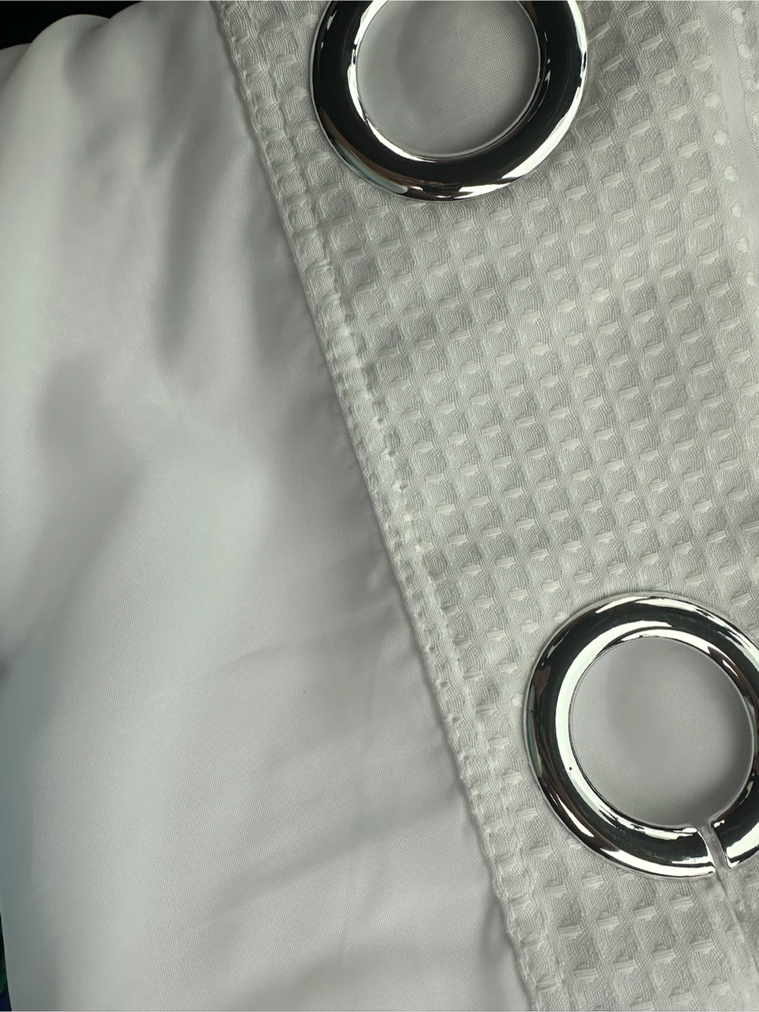 White Shower Curtain with Metal Grommets - photo 2