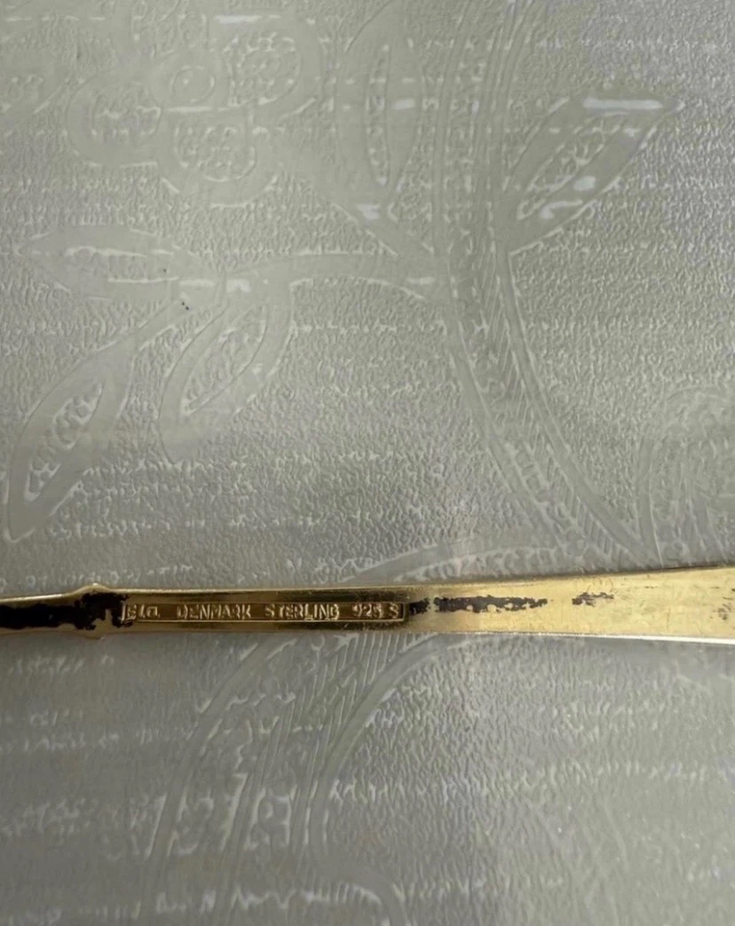Signed Elo Denmark Sterling Silver Gilt Guilloche Spoons - photo 4