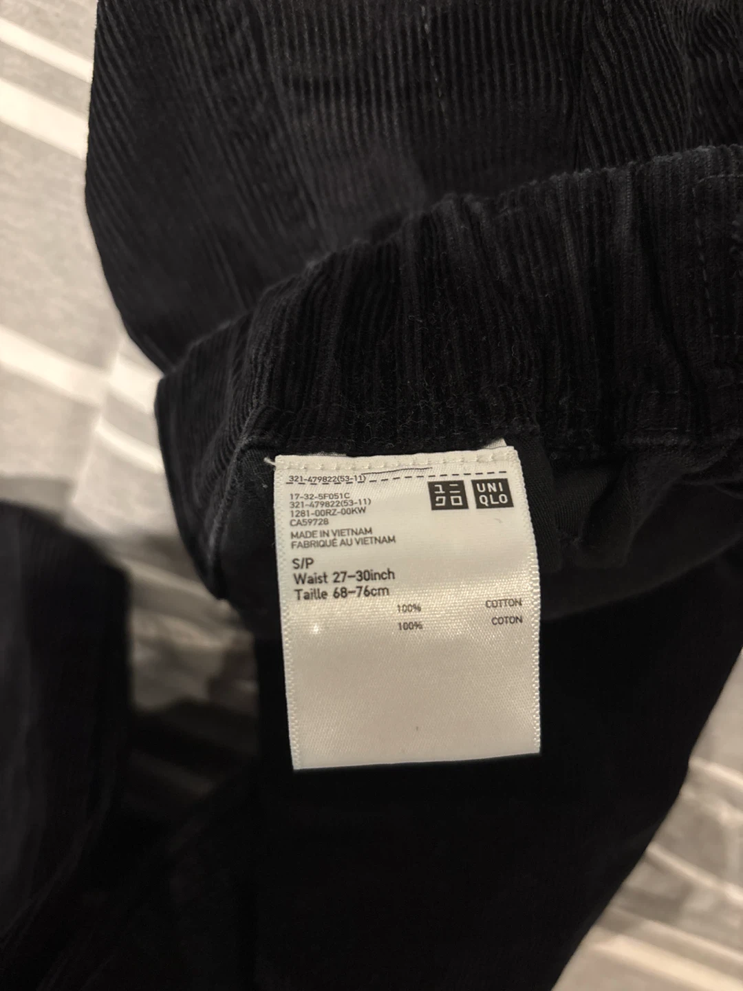 Uniqlo Corduroy Pants - Black - Size S - photo 3