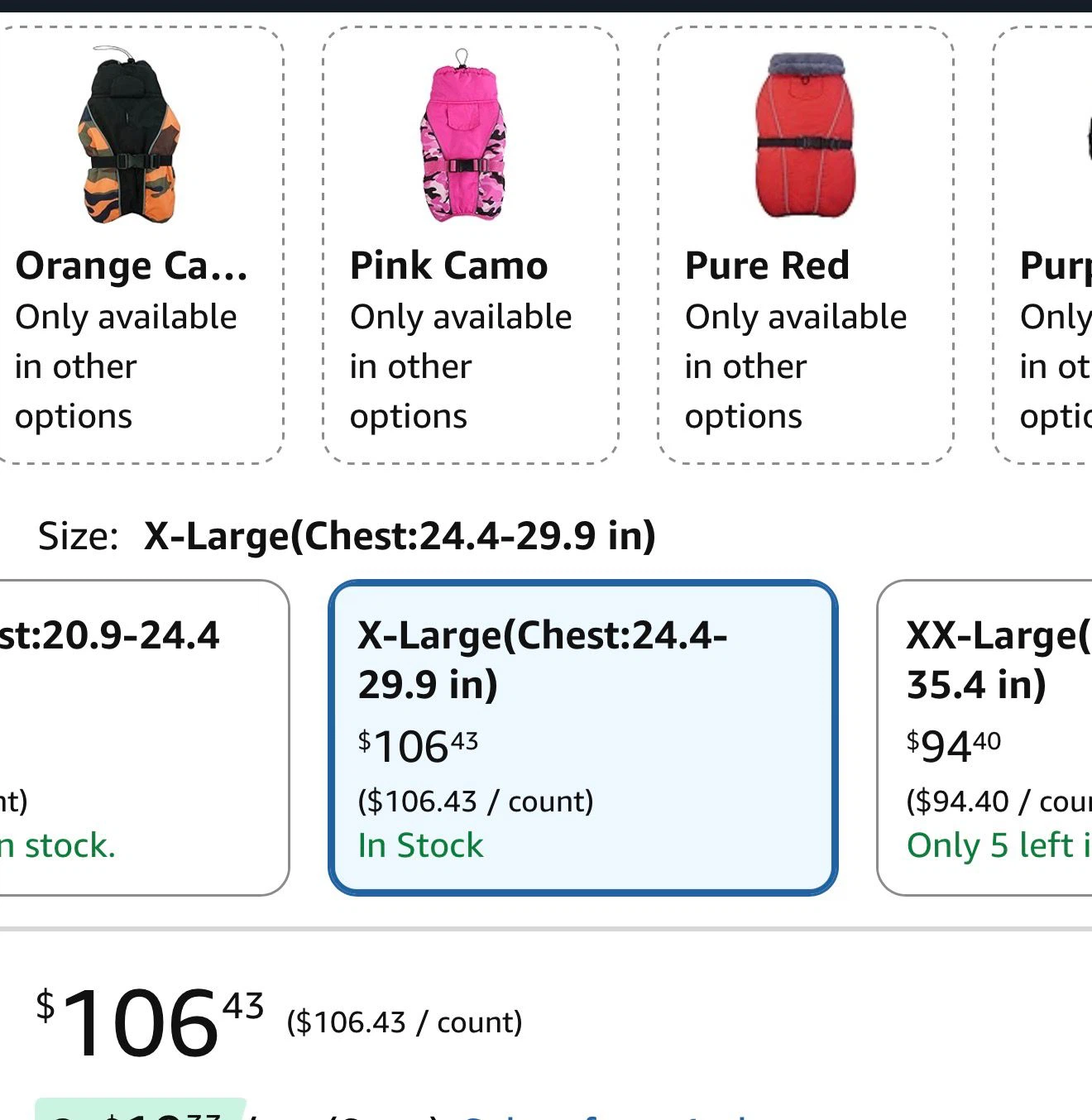 IECOii Pink Camo Dog Coat - Waterproof, Fleece Lined - X-Large - photo 4