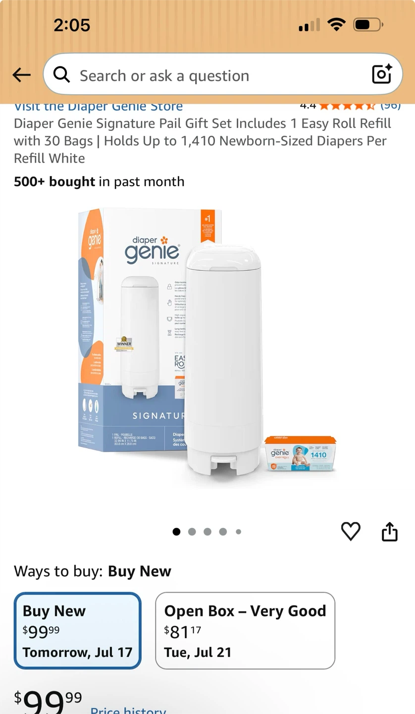 Diaper Genie Signature Pail Gift Set with Refill