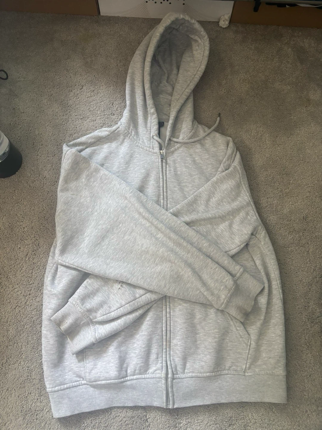 Grey Zip-Up Hoodie with '95' Graphic - photo 4